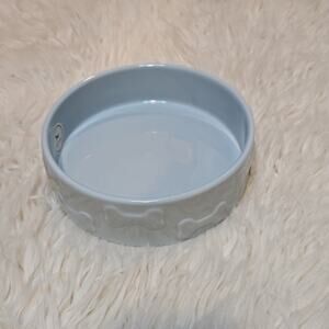 New! Park Life Designs Light Blue Ceramic Dog Bowl